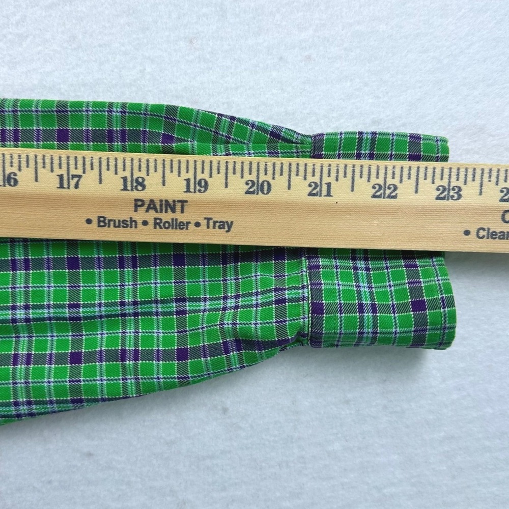 Ralph Lauren Blake Mens Small Green Purple Plaid Cotton Button Down Shirt Preppy - Picture 9 of 10